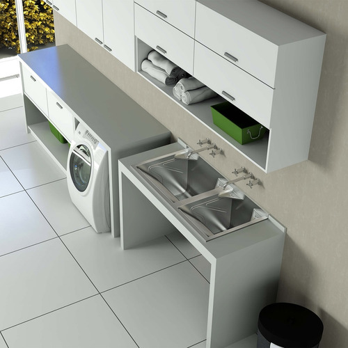 ideias de área de serviço com tanque de inox