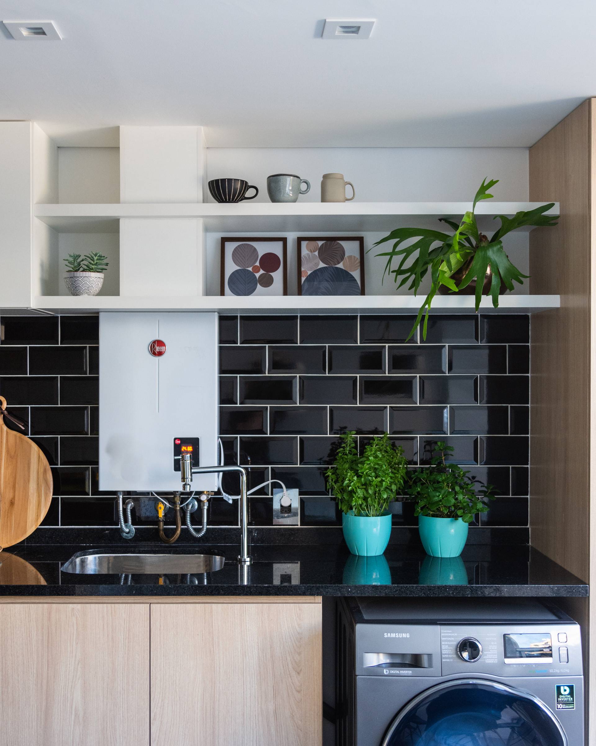 ideias de área de serviço com tanque de inox