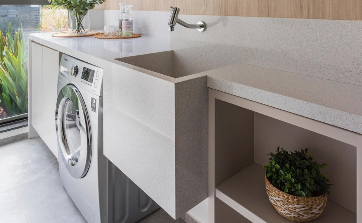 ideias de área de serviço com tanque de inox