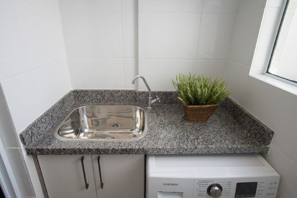 ideias de área de serviço com tanque de inox