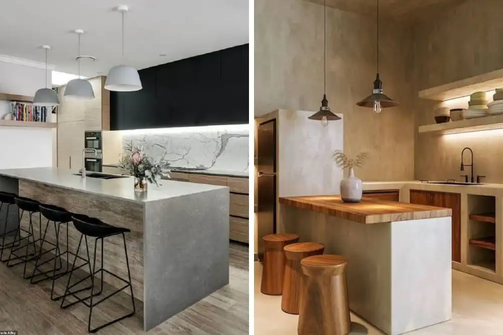 Bancada de cimento queimado para cozinha
