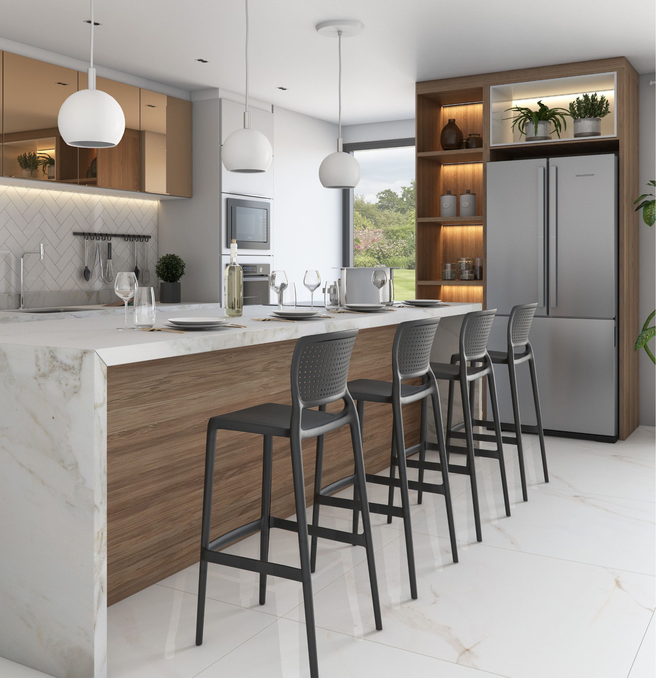 bancada de porcelanato vs quartzo