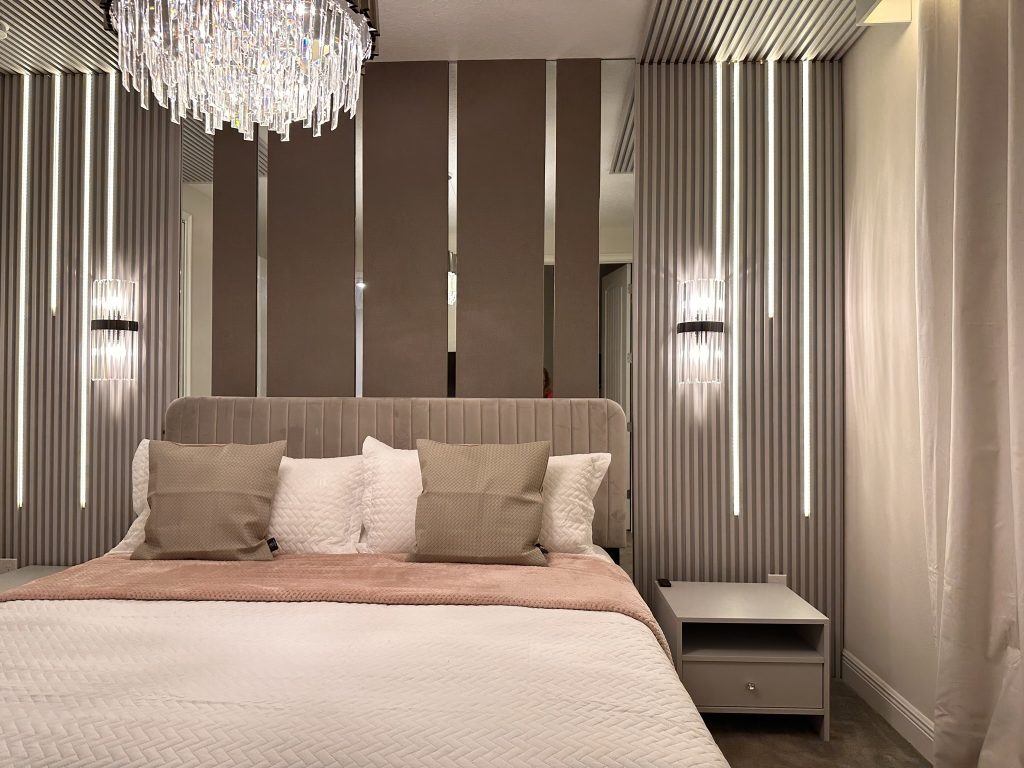 ideias de iluminação para quarto relaxante