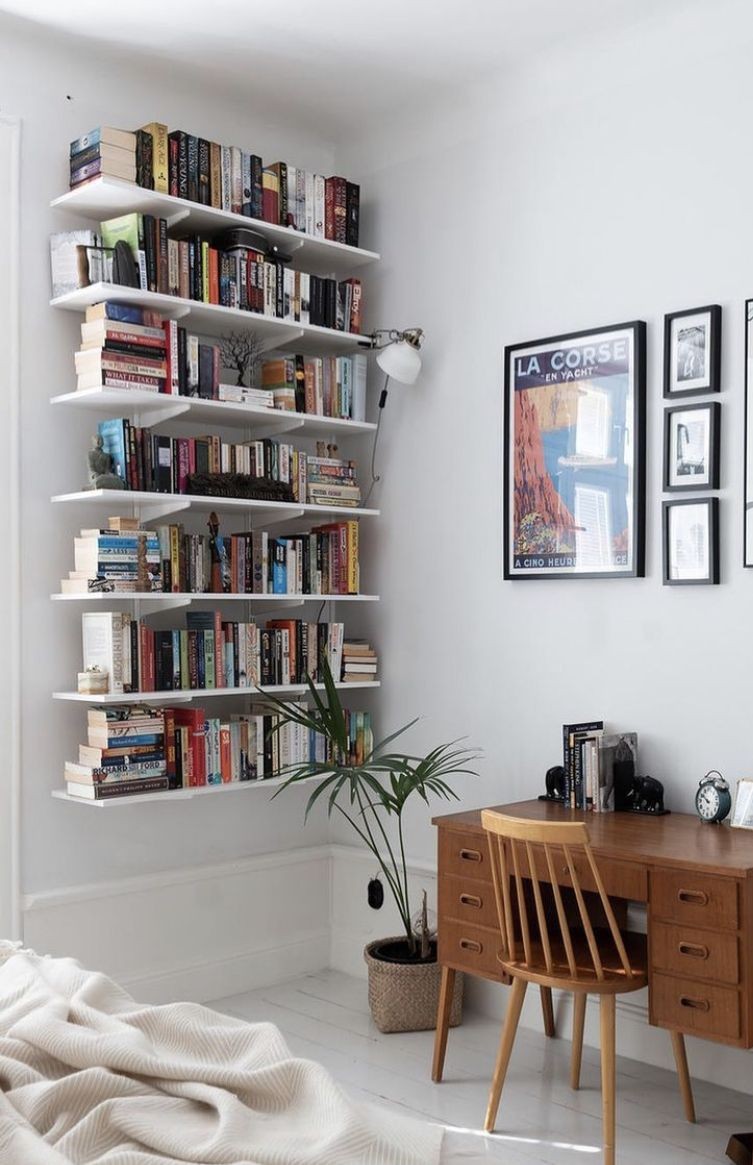 ideias de prateleiras para livros no quarto