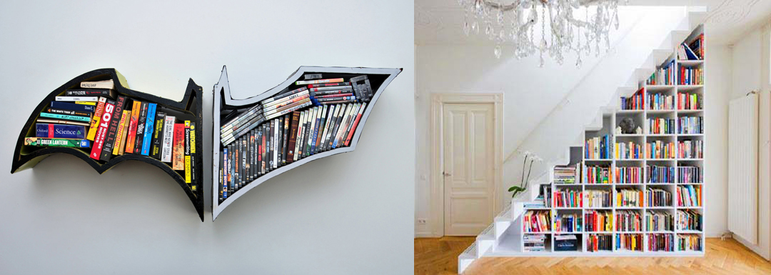 ideias criativas de prateleiras para livros no quarto pequeno