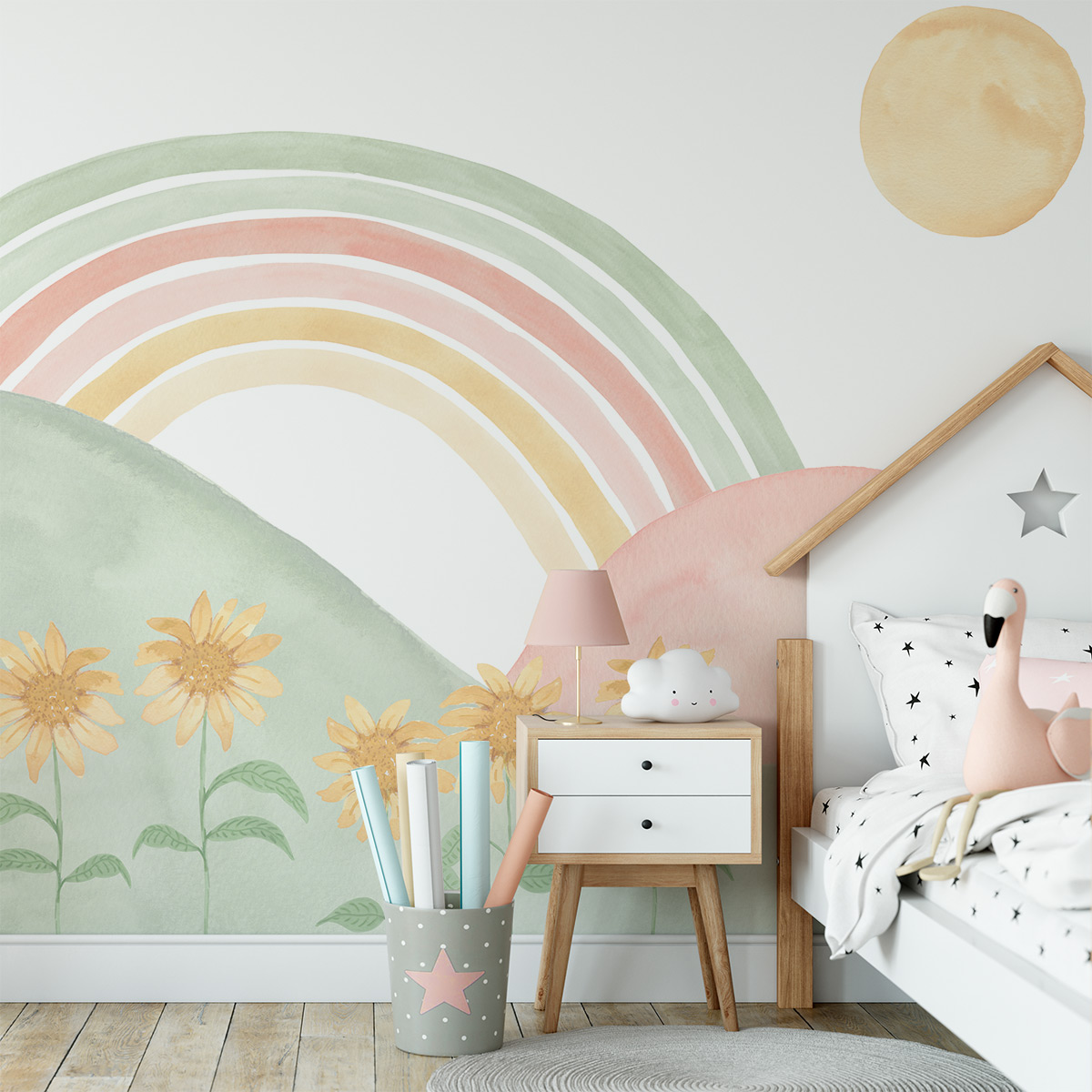 ideias de quarto de bebê tema arco-íris