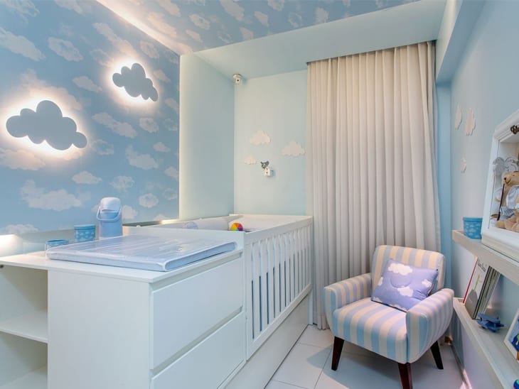 ideias de quarto de bebê tema nuvem