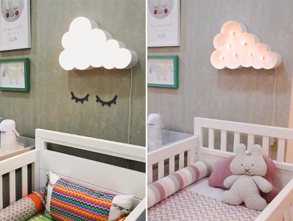 ideias de decoração quarto de bebê tema nuvem simples