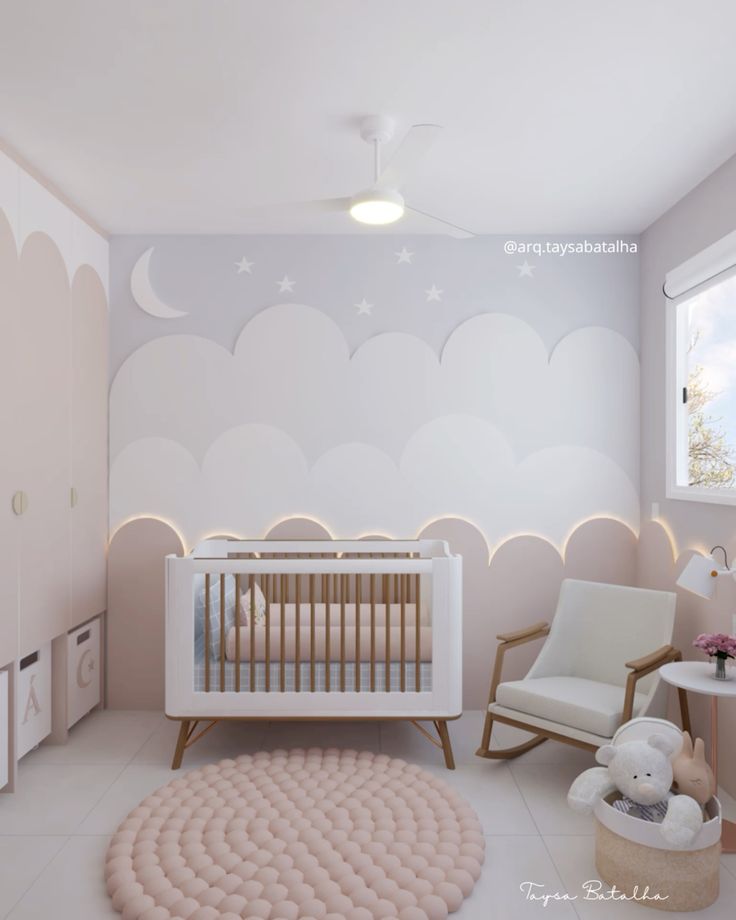 ideias de quarto de bebê tema nuvem