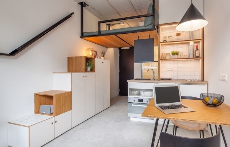 ideias de quarto de solteiro com cama suspensa