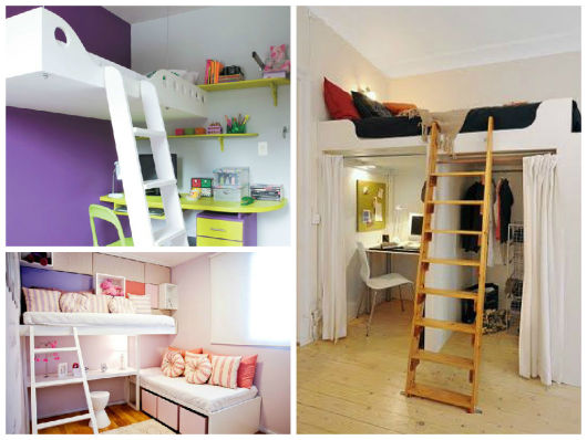 como fazer cama suspensa de madeira para quarto pequeno