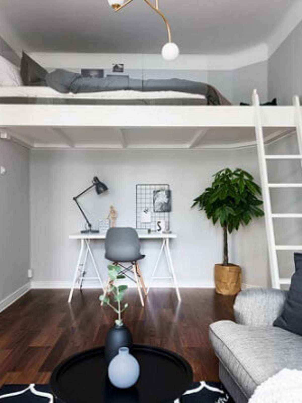 como fazer cama suspensa de madeira para quarto pequeno