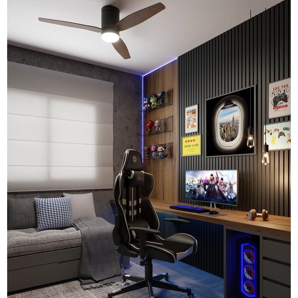 ideias de quarto gamer com led