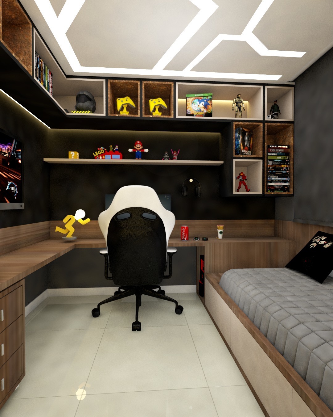 nanoleaf vs fitas de led para quarto gamer