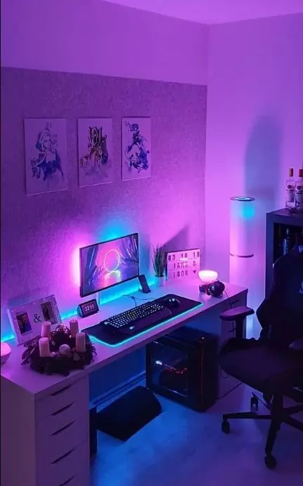 nanoleaf vs fitas de led para quarto gamer