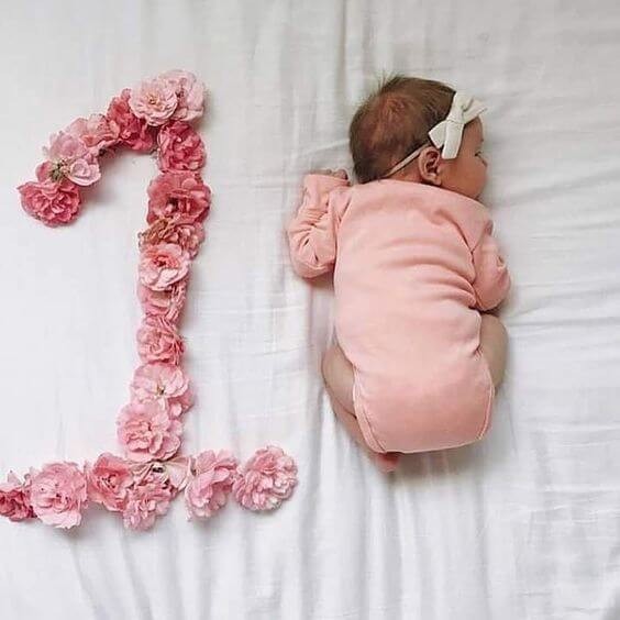 cenários criativos para fotos de bebê 1 mês feminino