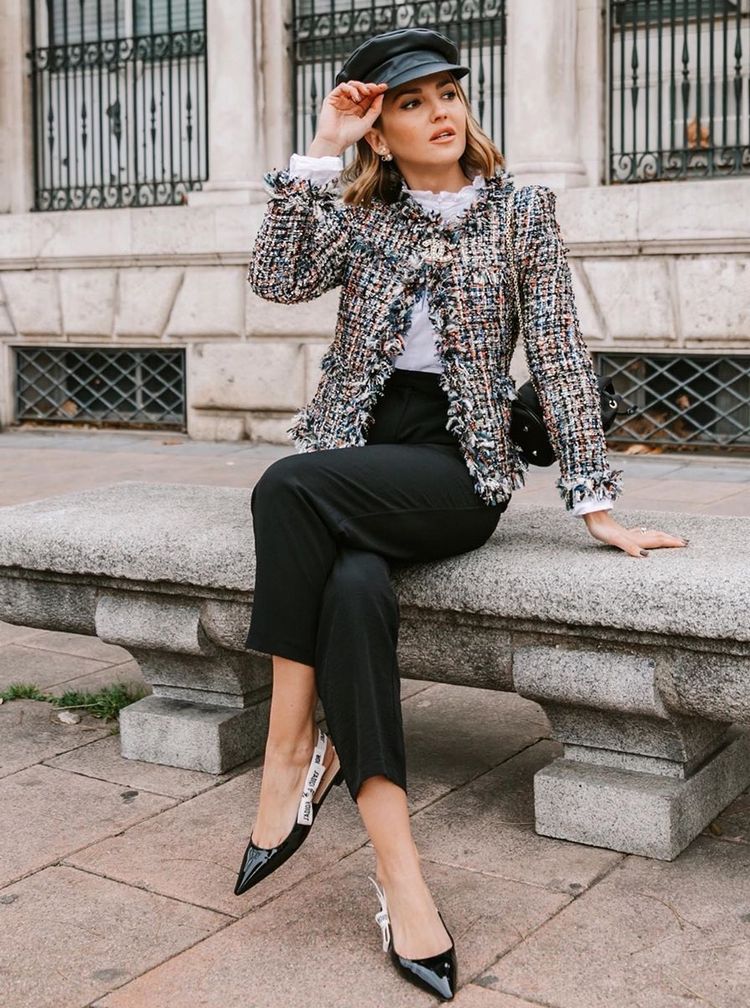 Jaqueta tweed casual