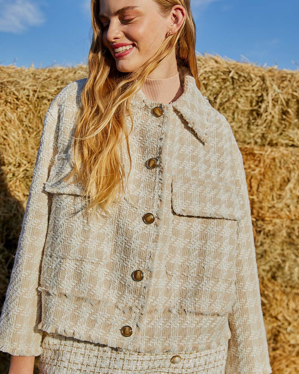 Jaqueta tweed elegante