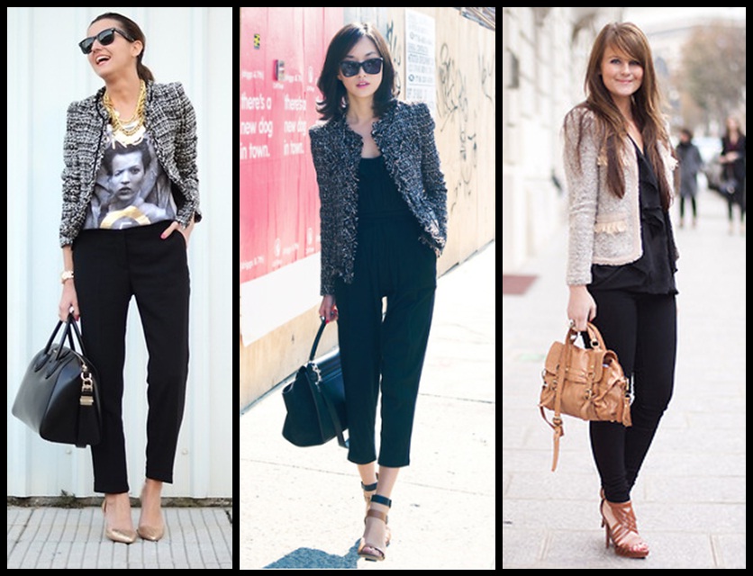 Jaqueta tweed ampla