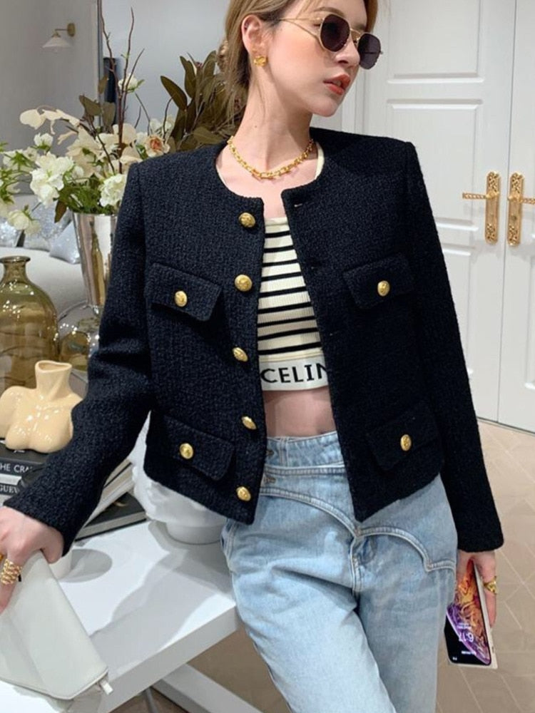 Jaqueta tweed clássica
