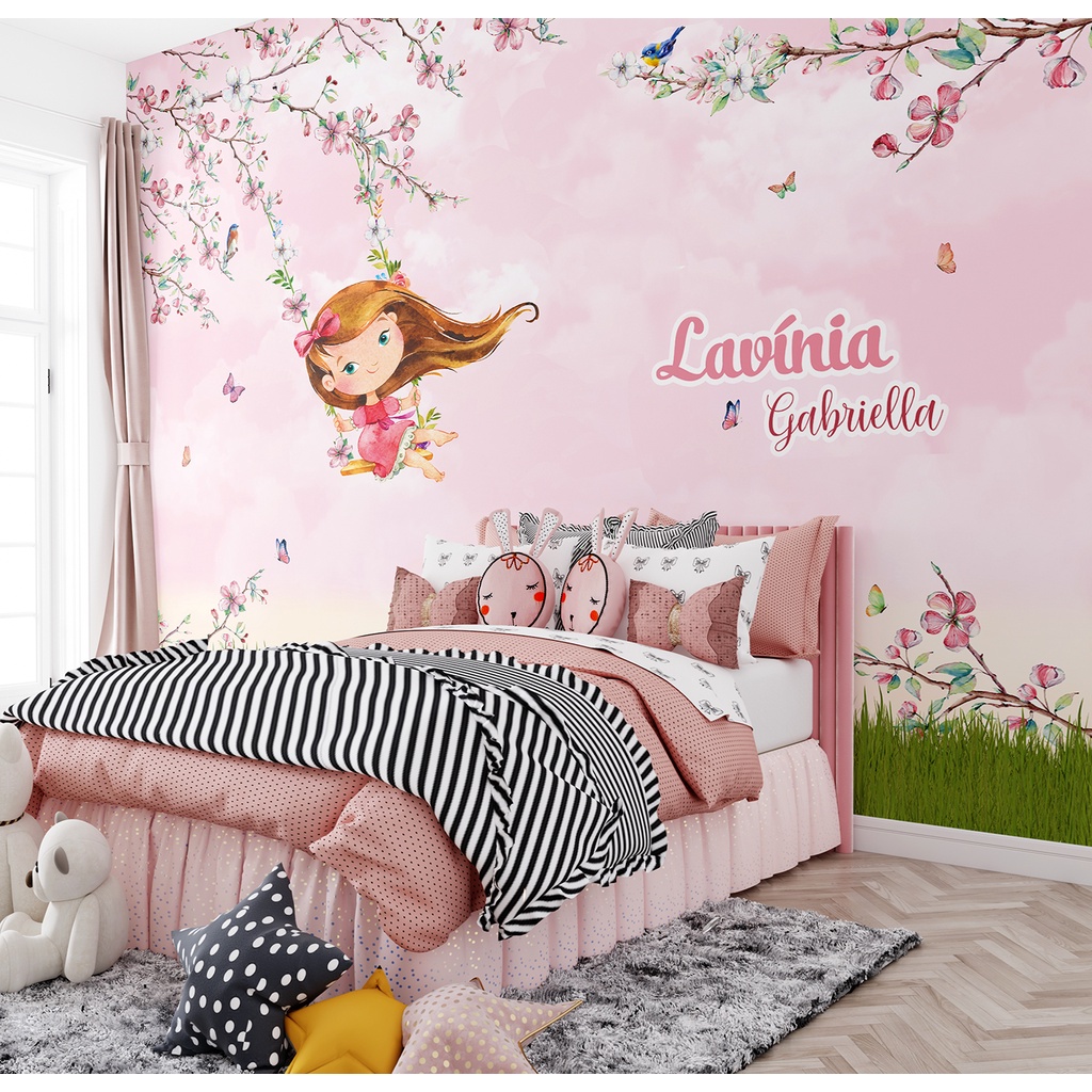 ideias de decoração quarto bebê menina jardim