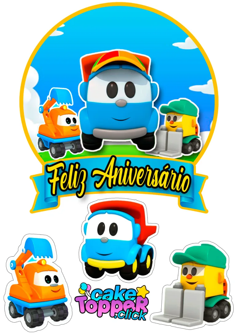ideias criativas com png do Léo o Caminhão para festas