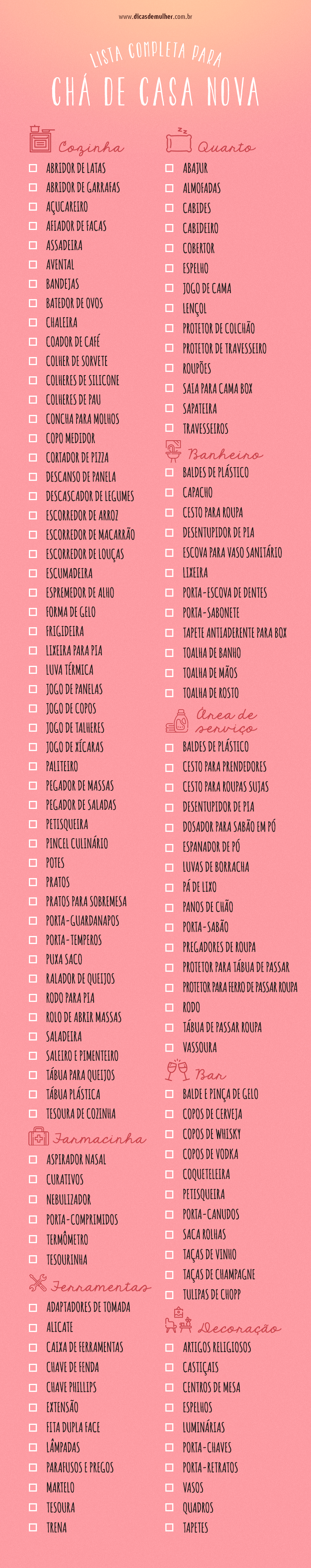 Lista De Casa Nova Completa