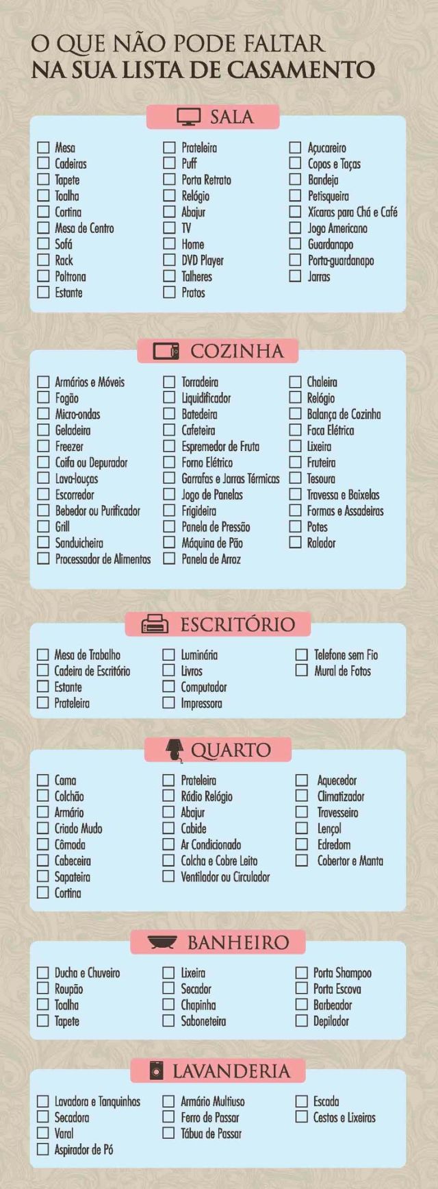 5 ideias de títulos:
1. Guia Definitivo: Montando sua Casa Nova do Zero
2. Checklist Essencial: O Que Não Pode Faltar na Sua Lista de Casa Nova
3. Dicas de Ouro para Organizar o Chá de Casa Nova Perfeito
4. Cômodo por Cômodo: A Lista Completa para Sua Nova Moradia
5. Planejamento Inteligente: Como Comprar para Casa Nova Sem Estourar o Orçamento