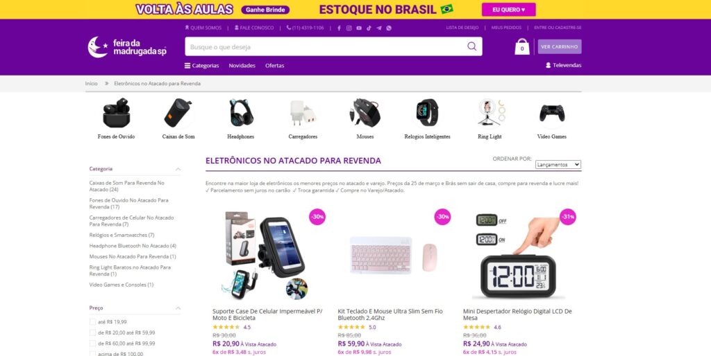 lista de fornecedores de eletrônicos para revenda