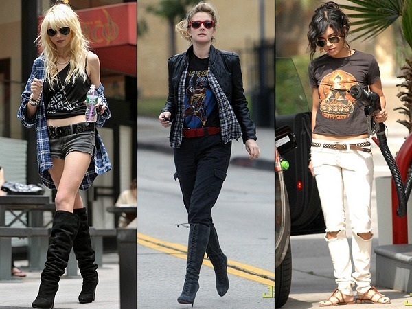 looks com camiseta de banda (rock) estilo grunge