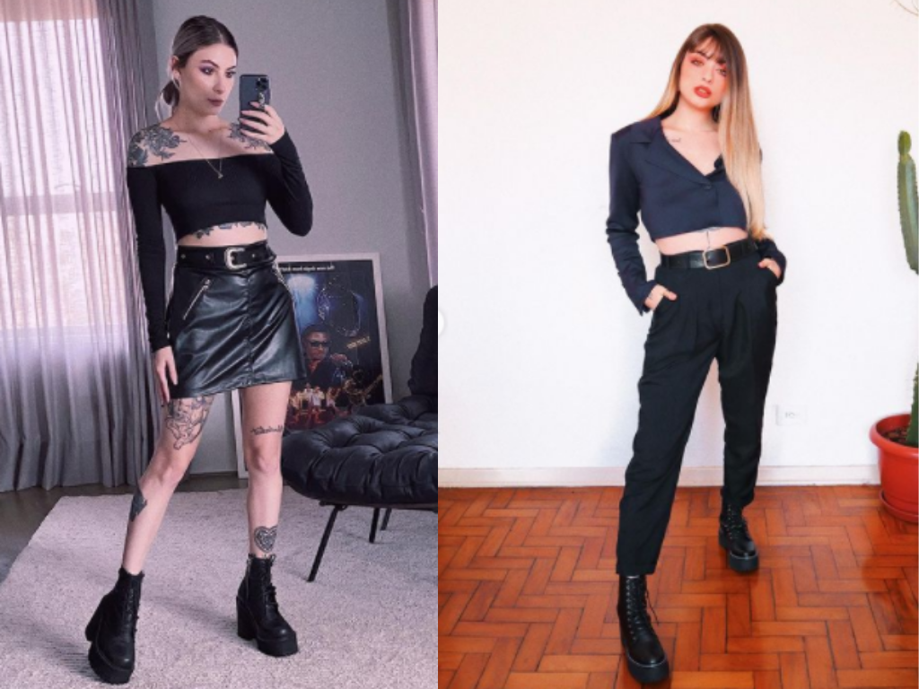 inspirações de looks com coturno para festas