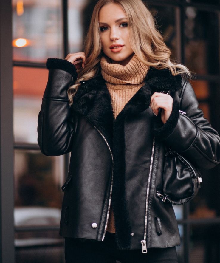looks com jaqueta de couro feminina para o inverno