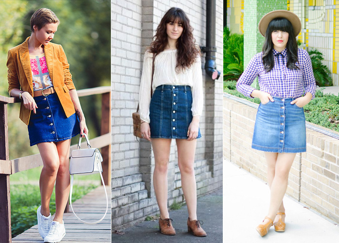 Tendências de saias com botões para o outono/inverno