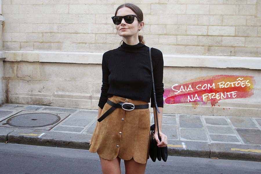 5 maneiras de usar saia com botões na frente