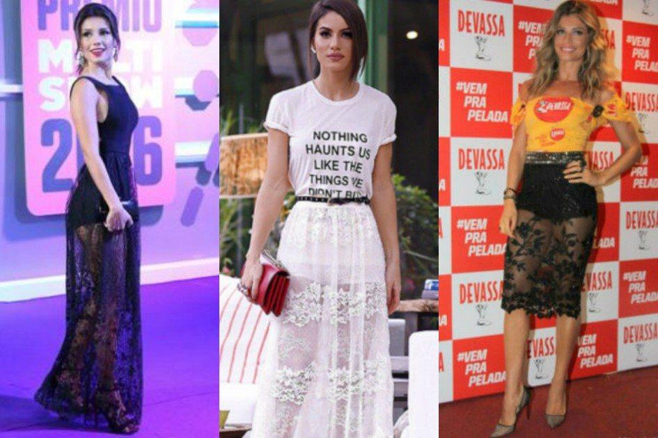 looks com saia de tule ou transparente