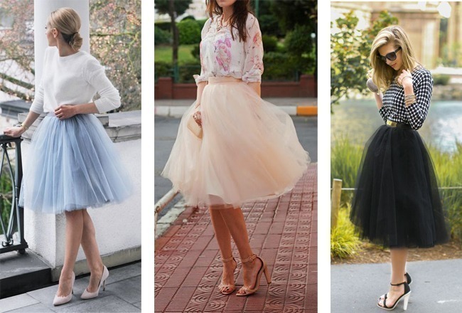 looks com saia de tule ou transparente
