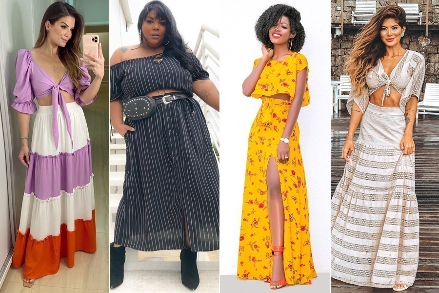 Tendências 2024/2025: Saia Longa e Cropped no Verão e Inverno