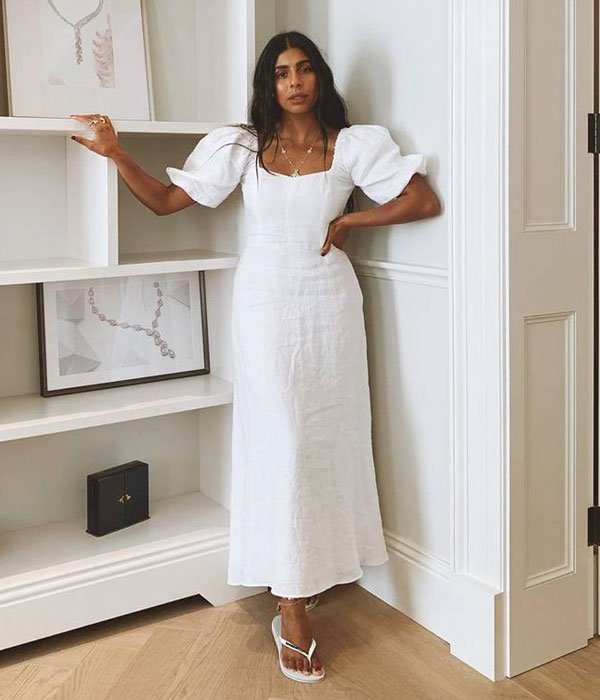 looks com vestido de linho fresco