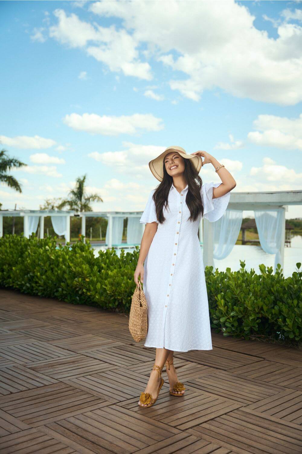 looks com vestido de linho fresco