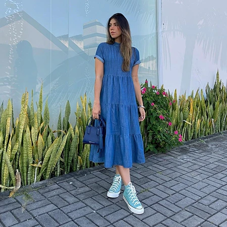 melhores looks com vestido jeans casual para o verão