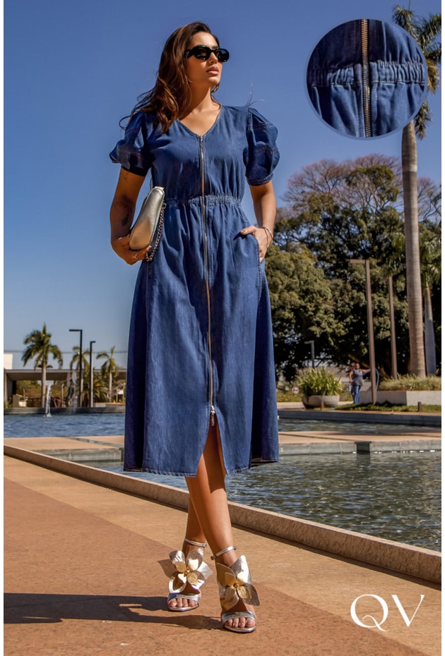 melhores looks com vestido jeans casual para o verão