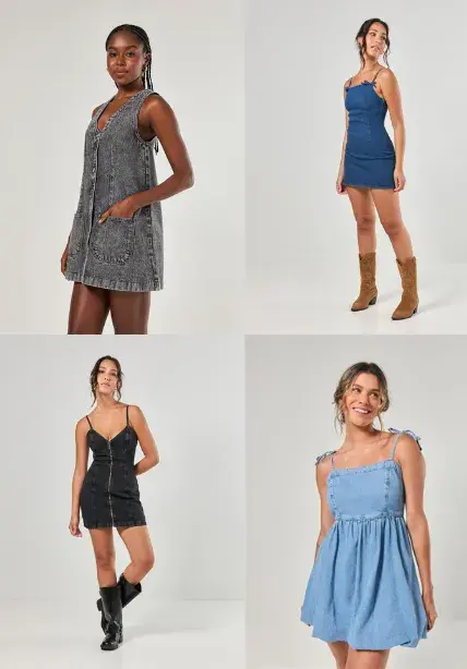 looks com vestido jeans casual