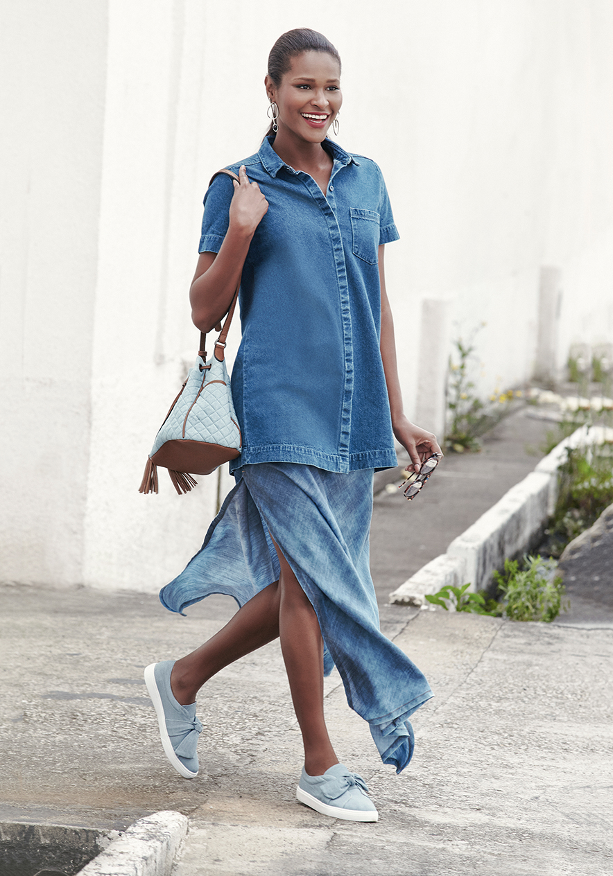 erros ao combinar vestido jeans casual e como evitar