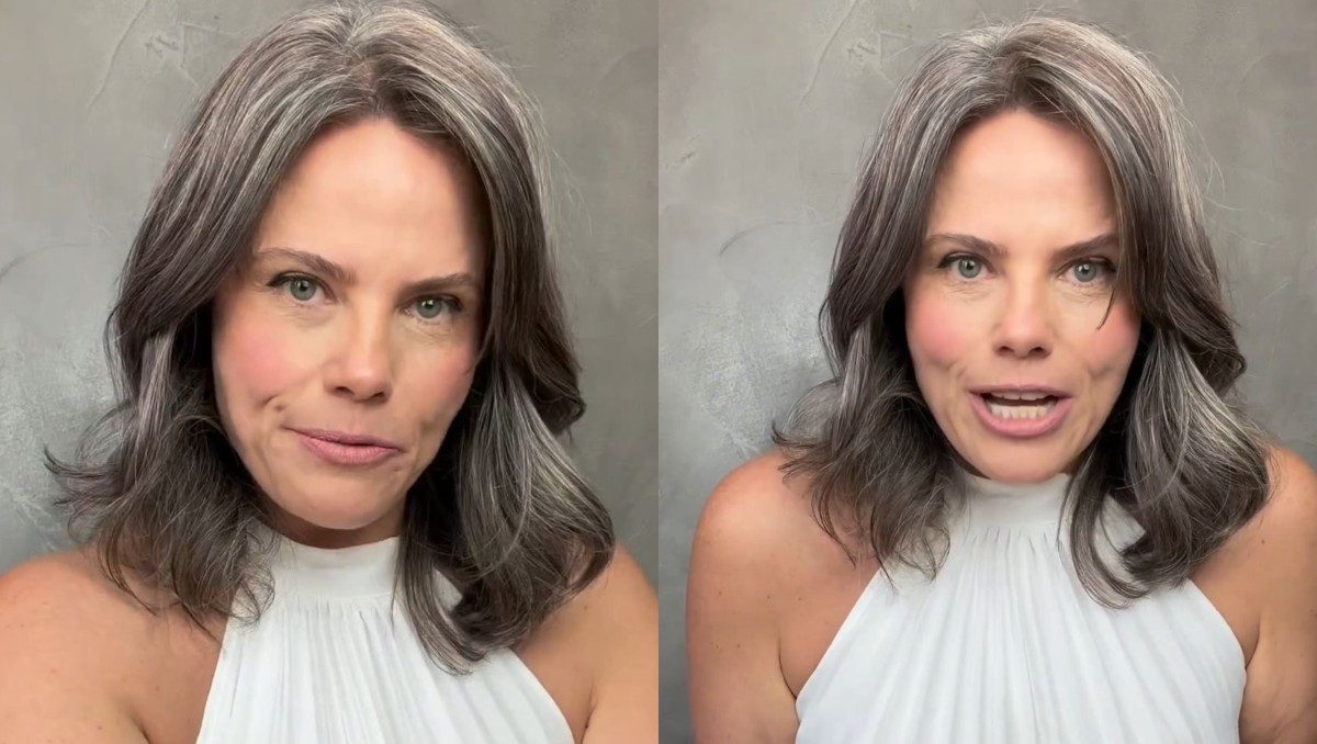 transição para cabelo grisalho com luzes