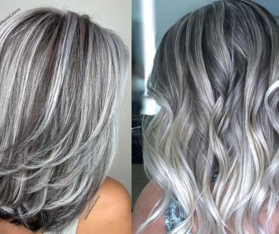 luzes platinadas em cabelo branco