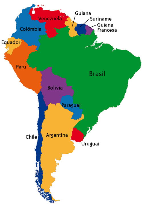 mapa político américa do sul