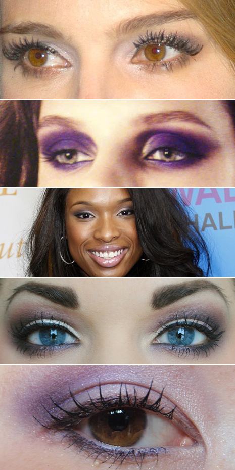 maquiagem com sombra roxa ou lilás