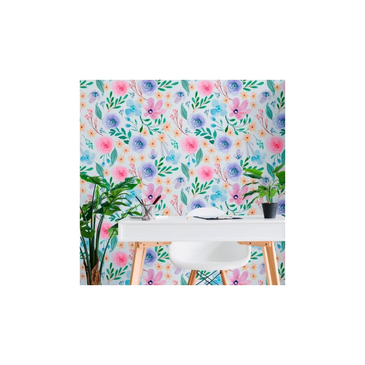 Marca D'Água Floral Branca