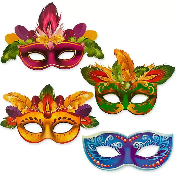 Máscaras coloridas para blocos