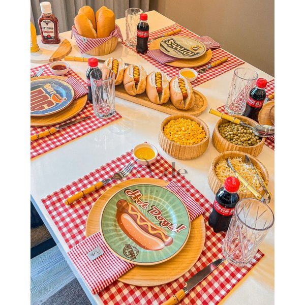 mesa posta cachorro quente simples